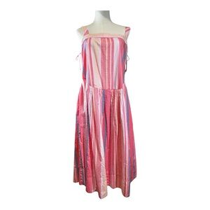 NWT Free People Striped Tie-Shoulder Maxi Dress with Pockets Size S